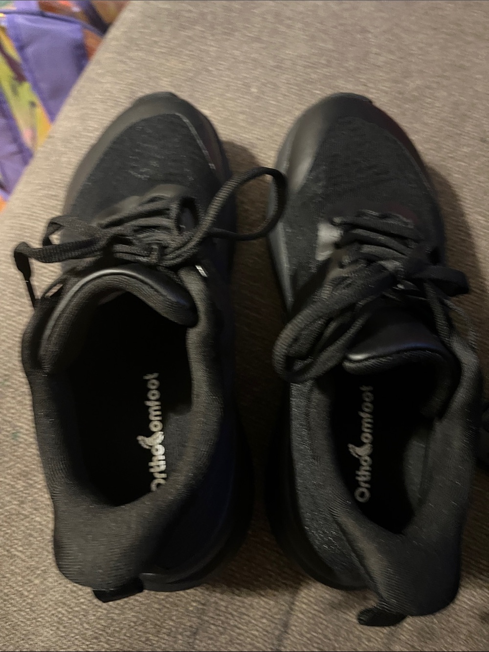 OrthoticComfort Women's Black Lace-Up Casual Sneakers